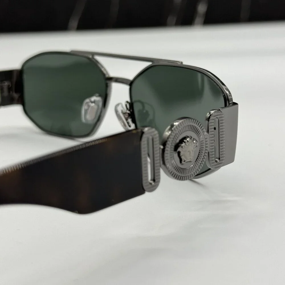 NEW VERSACE VE2287 100171 BLACK/GREEN SUNGLASSES VE2287 1001/71, MOD 2287 1001/7